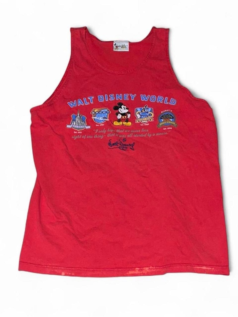 Vintage 90s Disney World Red Tank Top